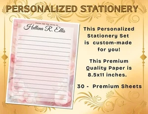 PERSONALIZED - 30Pcs Stationery Writing Paper, Watercolor Stationary #L2C09 - Picture 1 of 5