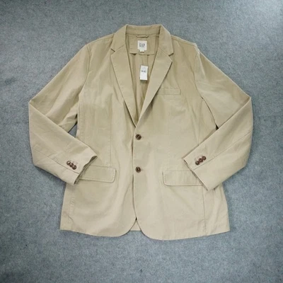 Gap Blazer Mens Large Beige Kahki 2 Button Preppy Long Sleeve Single Breasted - Image 1 of 4