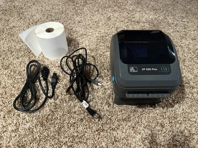 Zebra ZP500 Plus/ZP500 Label Thermal Printer with Cables & Labels - Image 1 of 4