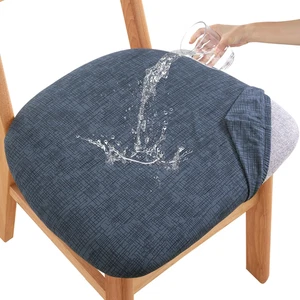 Waterproof Dining Chair Seat Covers Set of 4, Stretch Dining Room Cushion Covers - Picture 1 of 9