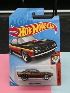 Hot Wheels ‘68 COPO CAMARO Black Chevrolet Chevy New Collector 2019 Muscle Mania - Picture 1 of 2