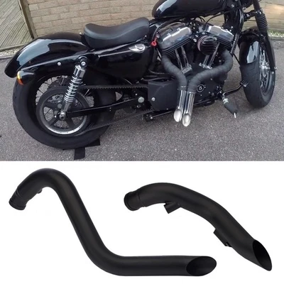 2" Exhaust Pipes w/Hardware Fit Harley Sportster/Softail Forward Control - Image 1 of 4