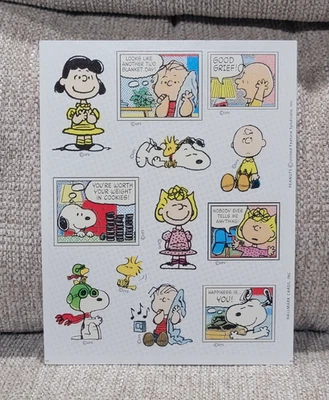 Vintage 80s Hallmark Snoopy Peanuts Woodstock UFS Comic Strip Sticker Sheet Rare - Image 1 of 4