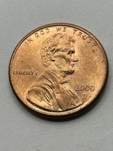 2000 D Lincoln Memorial Penny With Error On Ear & Steps Close AM (#918) - Picture 1 of 9