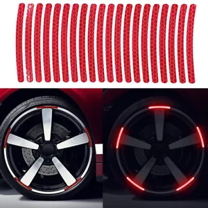 20PCS Red Reflective Car Wheel Hub Rim Stripe Tape Decal Stickers Accessory - Bild 1 von 6
