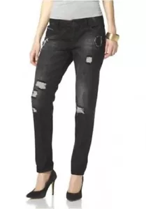 Laura Scott Damen Jeans Hose Destroyed Denim schwarz Gr. 38 664484 - Bild 1 von 1