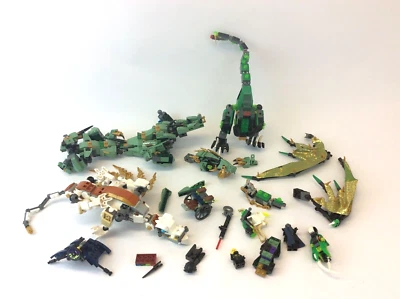 Lote Mixto Usado LEGO Dragones Blanco Verde Criaturas Piezas Parcialmente Montadas Foto 1 de 4