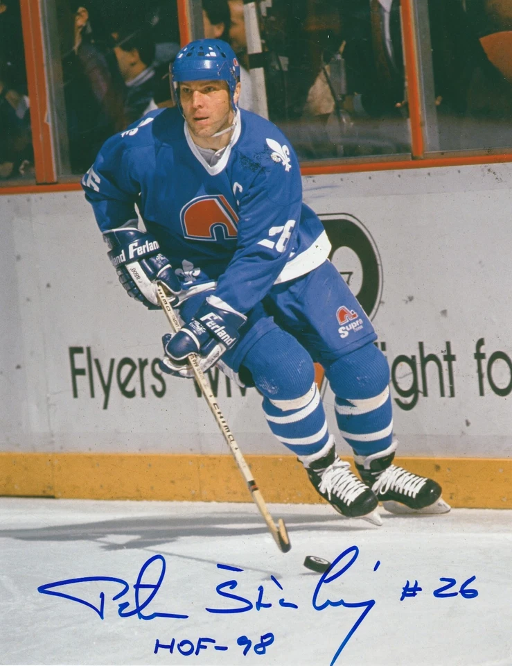 PETER STASTNY  QUEBEC NORDIQUES  HOF 98     ACTION SIGNED 8X10 - Image 1 of 1
