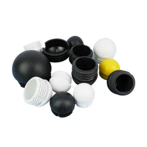 Domed Round Plastic Blanking End Cap Caps Tube Pipe Inserts Black / White / Grey - Picture 1 of 61