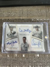 2022 Topps Definitive Trios Reggie Jackson Don Mattingly Aaron Judge Triple Auto