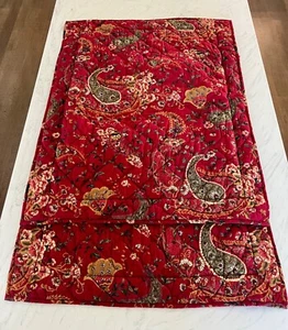 Set Of 2 Pottery Barn Sweeney Red Paisley Quilted Standard Size Shams100% Cotton - Picture 1 of 8