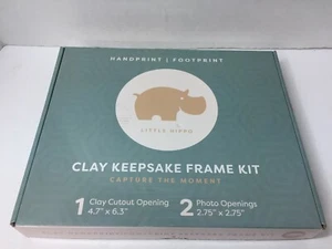 Little Hippo Baby Handprint Footprint Kit Clay Picture Frame Gift Keepsake Child - Picture 1 of 3