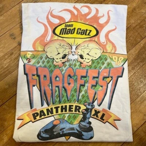 GRAIL Vintage 90s 1998 Team Mad Catz Fragfest at E3 Shirt Size XL Read - Picture 1 of 8