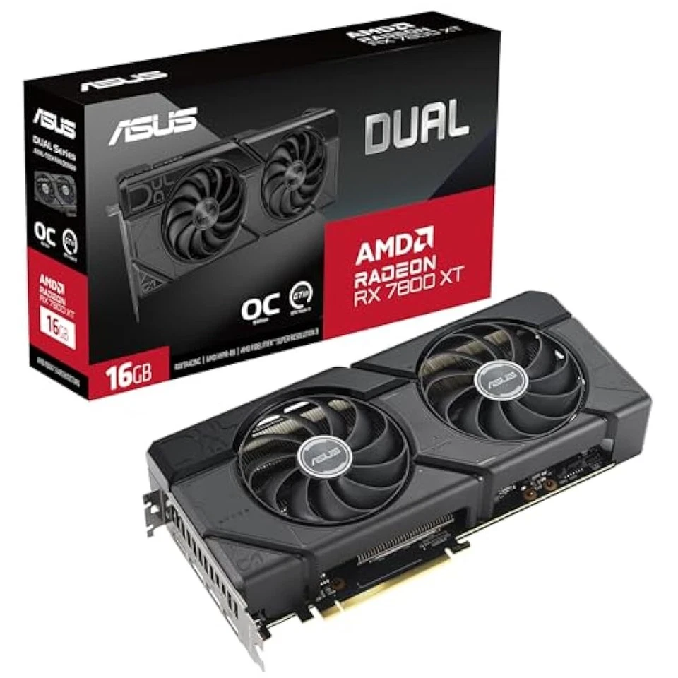 ASUS Dual Radeon Rx 7800 Xt Oc Edition 16Gb Gddr6 Graphic Card Pci_E_X16 - Image 1 of 1
