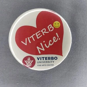 Viterbo Nice Viterbo University Fine Arts Center 2 3/4" La Crosse WI Button Pin - Picture 1 of 2