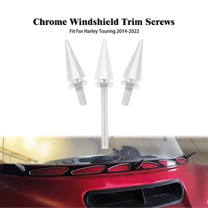 Chrome Windscreen Windshield Spike Bolt Screw For Harley Tri Electra Glide 14-23 - Picture 1 of 13