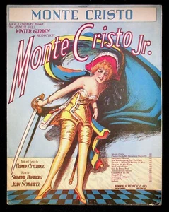 1919 Monte Cristo Jr. Title Song Sheet Music Fall Winter Garden Production - Picture 1 of 2
