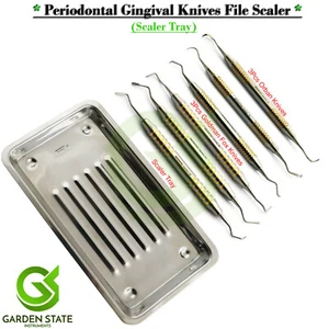 Parodontale Gingivektomie Messer mit Tablett Goldman Fox, Orban, Buck Kirkland Scaler - Bild 1 von 8