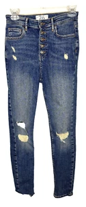 We The Free People Size  26 Mid Rise Button Fly Distressed Jeans Boho Women - Picture 1 of 5