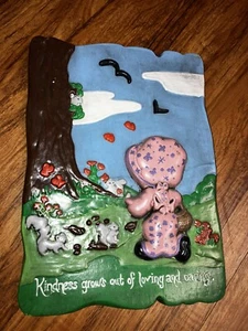 Rare Holly Hobbie 1978 Vintage Chalkware Wall Decor 10x7 Boho - Picture 1 of 6