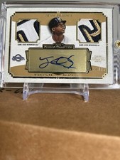 2013 TOPPS MUSEUM COLLECTION DUAL RELIC SICK PATCH AUTO JEAN SEGURA /25