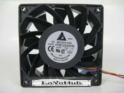DELTA 12CM DC 24V 0.75A inverter cooling fan 120*120*38mm FFB1224EHE - Image 1 of 3