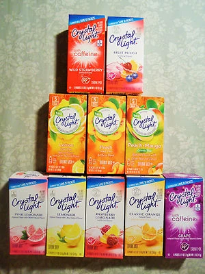 10 PACKETS ONLY CRYSTAL LIGHT ON THE GO DRINK MIX  MANY FLAVORS TO CHOOSE FROM - Image 1 of 2