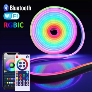 2-5M Waterproof RGBIC LED Neon Rope Strip Light Smart Wifi Bluetooth Party Sign - Picture 1 of 40