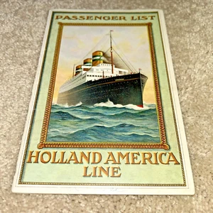 SS ROTTERDAM Passenger List - 19 October 1920 HOLLAND AMERICA LINE - Picture 1 of 14