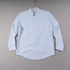 Camisa Brooks Brothers Milano Fit Para Hombre Talla XL Azul Rayas Abotonada Logo Oxford - Imagen 1 de 8
