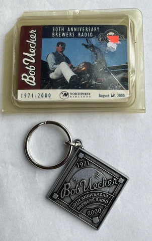 2000 Milwaukee Brewers Bob Uecker 30th Anniversary Brewers Radio Metal Keychain Cover
