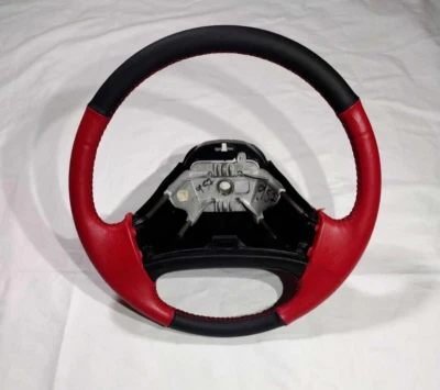 Volante Ford F150 F250 F350 Lightning 92-96 envuelto en rojo cuero NUEVO fabricante de equipos originales Foto 1 de 4