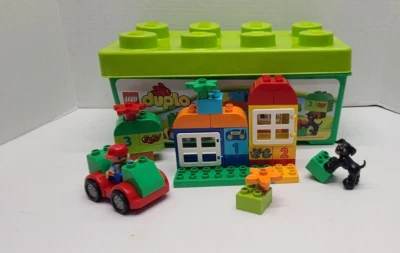 Lego Duplo Deluxe Box of Fun 2014 Minifig Dog Car Flower House Storage Case Box - Image 1 of 4