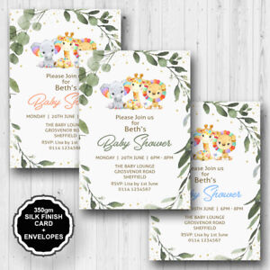 10 x Personalised Baby Shower Invitations Invites