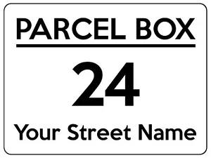 More details for 2074 custom personalised parcel box address street metal aluminium sign plaque