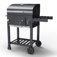 FoxHunter Charcoal BBQ Grill Barbecue Smoker Grate Garden Portable Outdoor Grey 