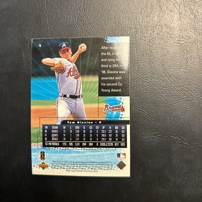 B98a Tom Glavine #9 Atlanta Braves, 1999 Upper Deck, Ionix - Image 1 of 2