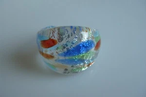 Murano Vetro Anello in vetro di Murano originale Gioiello PEZZO UNICO - Imagen 1 de 8