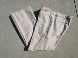 L. L. BEAN Signature hellbraun elfenbeinfarben Hahnentritt gefüttert vorne flach Wollhose Größe 16 - Bild 1 von 7