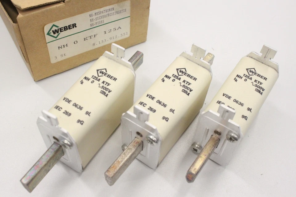 3x Weber NH0 125A 500V NH fuse block NH0KTF125A NEW - Image 1 of 1