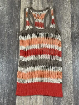 Guess Women's Size S Tank Multicolor Sleeveless Scoop Neck Knit Striped Linen - Image 1 of 4
