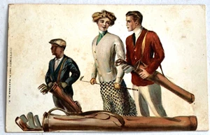 VINTAGE!!! MODE GOLF THEMA GEBRAUCHTE POSTKARTE C4 - Bild 1 von 2