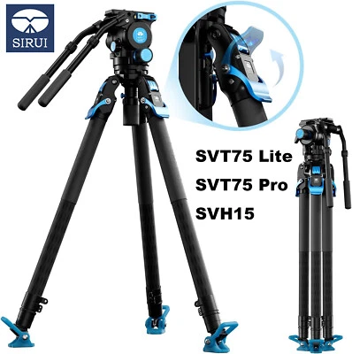 SIRUI SVT75 Lite Pro Carbon Fiber Video Camera Tripod One-Step Height Adjustment - Image 1 of 4