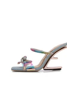 Mujer Verano Moda Nuevas Formas Tacones Altos Hebilla Cómodas Piel de Oveja Sandalias - Imagen 1 de 23