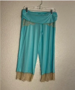 Beach Bunny AQUA Lace Loungewear Cropped Bottom Vacay Swim Beach Large Coverup - Picture 1 of 6