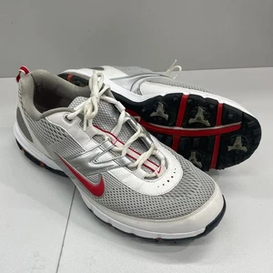 Nike Zoom TW Golfschuhe Größe 12 weiß silber rot mit Spikes & Schraubenschlüssel - Bild 1 von 10
