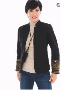Chico's Size 0 Nwt Blazer With Embellished Sleeves - Picture 1 of 10