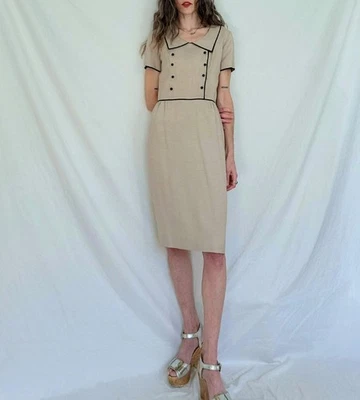 Vestido de cintura vintage dos anos 1960: traje de escritório, feminino pequeno - Imagem 1 de 4