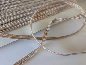 FULL CARD 45 metres striped trim Braid beige/cream 10mm - Picture 1 of 4