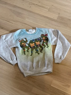 Sudadera Gráfica Tortugas Ninja Adolescentes Mutantes Pintada a Mano Años 90 TMNT-L Foto 1 de 4